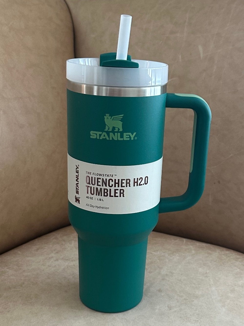 Stanley Quencher H2.0 Flowstate 40 oz. Tumbler Green Travel Mug Insulated NWT